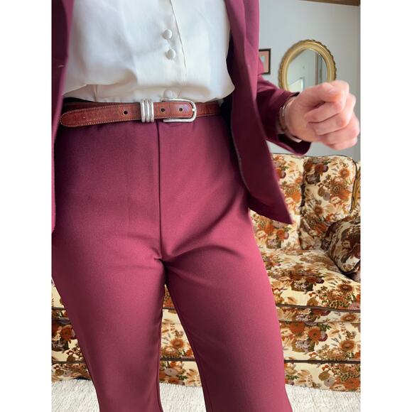 Vintage Be Smart Wine Burgundy Pant Suit - Picture 4 of 6